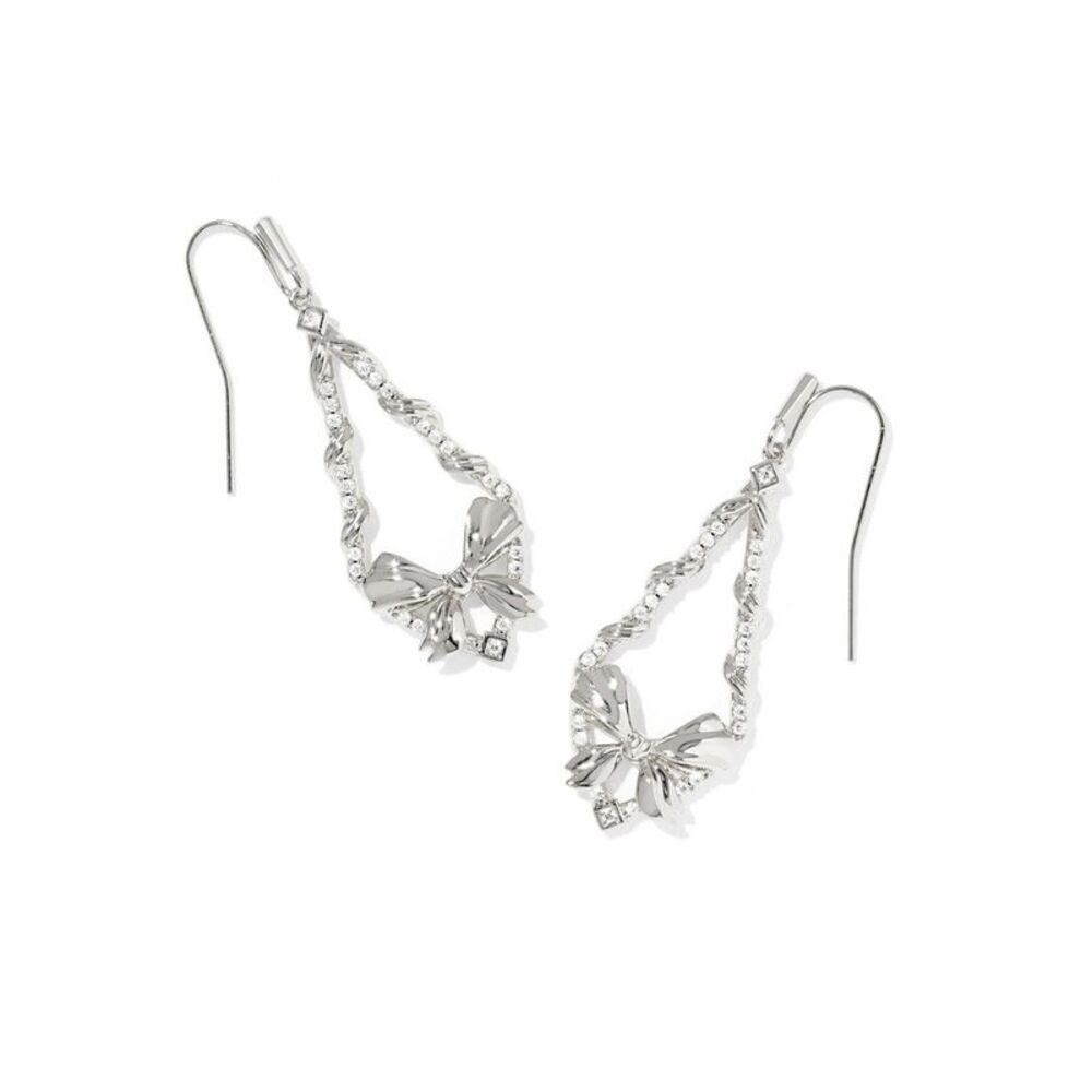 Kendra Scott Belle Bow Drop Earrings - Silver